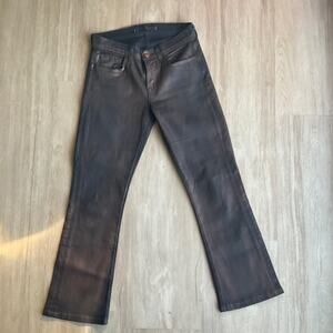 J Brand Bronze Brown Coated Denim Stretch straight leg Jeans pants 25